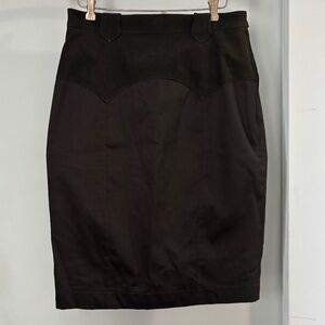 Fables by Barrie Pony Tales Black Adeline Skirt Western Cowgirl Suede